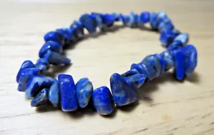 Lapis Lazuli Stretch Bracelet Handcrafted Natural Vintage Jewelry Native Gems US - Picture 1 of 5
