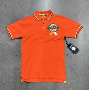 Polo Shirt Vintage Pelle Pelle Soda Club Bambini Media Toppe Arancione Toppe Nastri - Foto 1 di 7