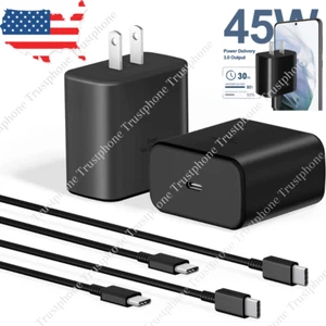 45W USB-C Super Fast Wall Charger 5A Type C Cable For Samsung Galaxy Note 20 - Picture 1 of 14