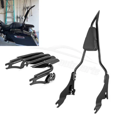 Respaldo desmontable 27" barra Sissy + portaequipajes para Harley CVO Road Glide 09-25 Foto 1 de 4