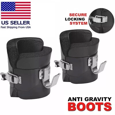 FITNESS MANIAC Anti Gravity Inversion Boots Ab Crunch Abdominal Sit Up Hooks Bar Therapy Core