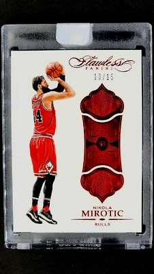 2015 Panini Flawless Ruby 98 Nikola Mirotic /15 Uncirculated *Real Ruby in Card* - Image 1 of 4