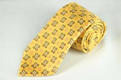 Corbata Lord R Colton Royal Label - Corbata de seda tejida geométrica dorada romana - Nueva Foto 1 de 3