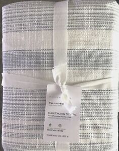 Pottery Barn Hawthorn Striped Cotton Duvet Cover, King.Cal King,New W/$189.00tag