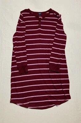 NWD Gapbody Nightgown With Buttons Burgundy L - Image 1 of 4