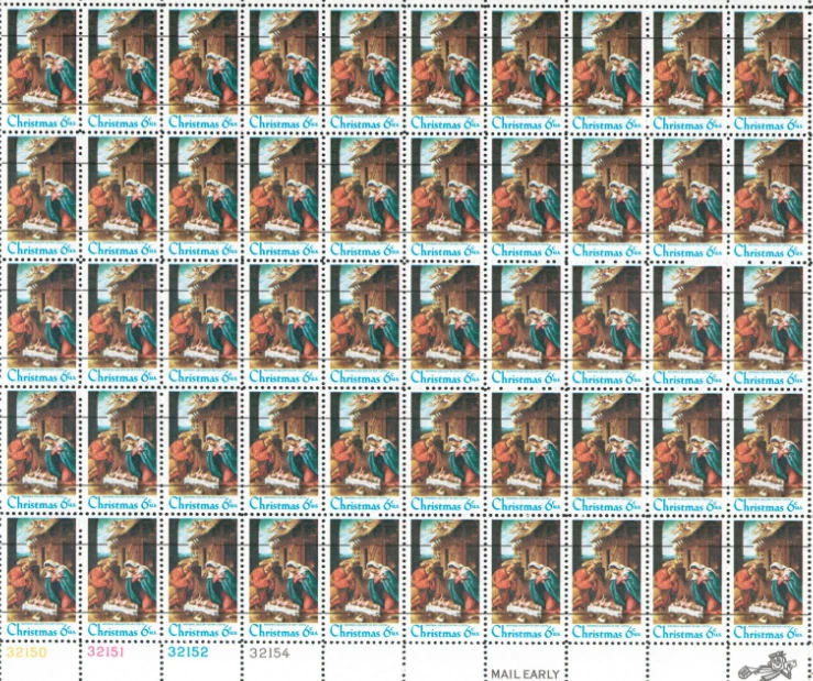 SCOTT 1414a CHRISTMAS NATIVITY PRECANCEL  6 CENT M NH SHEET OF   50 - Image 1 of 1