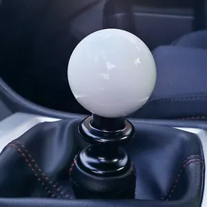 SSCO GLOSS WHITE SR 55mm 610 GRAMS WEIGHTED SHIFT KNOB SHIFTER SPHERE - Picture 1 of 2