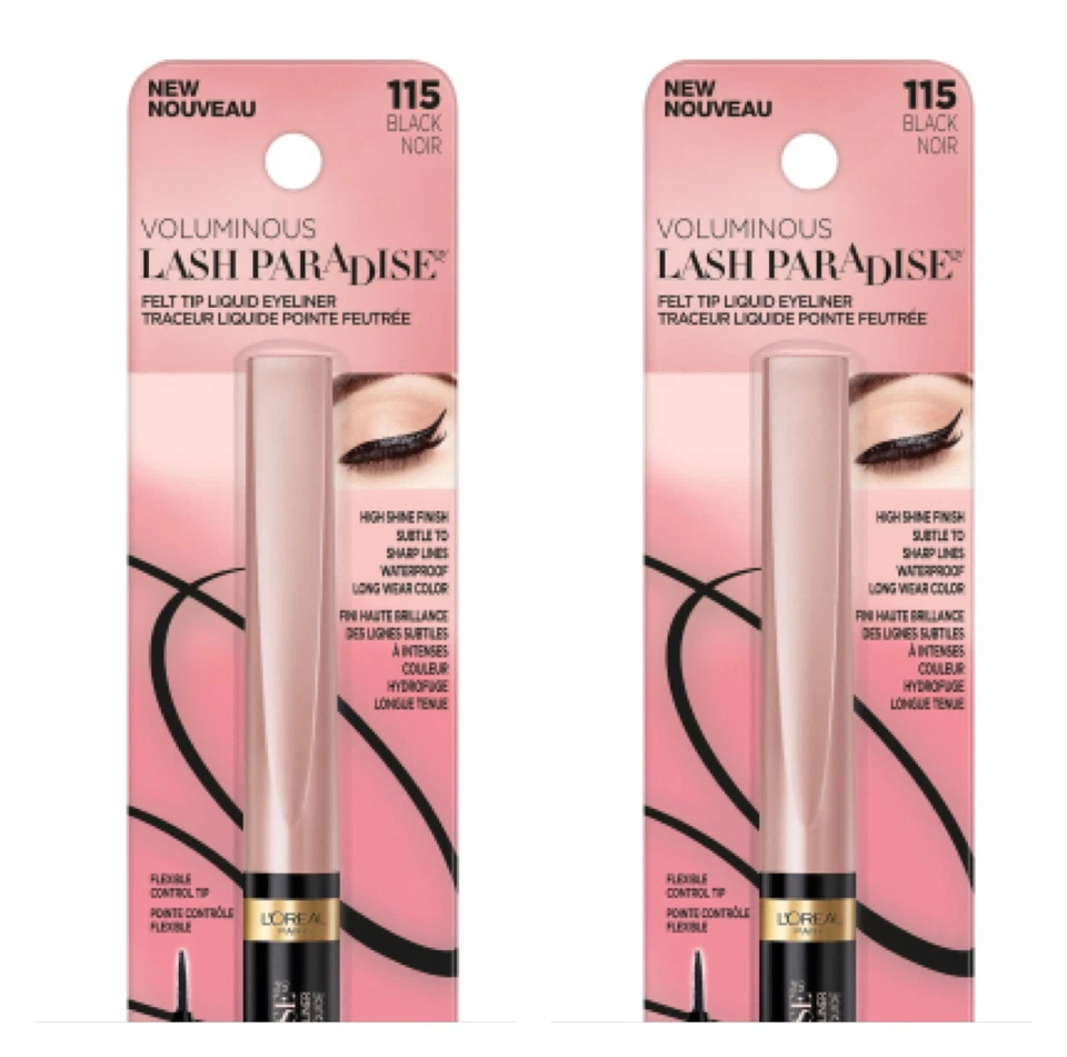 2 Pack Loreal Voluminous Lash Paradise Felt Liquid Eyeliner, 115 Black - Image 1 of 1