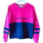 Jaggad Womens Top Size M Pink Blue Sweatshirt Long Sleeve Round Neck