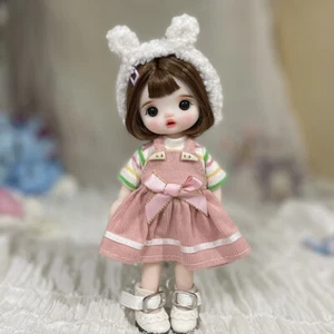 1/8 BJD Doll 16cm Ball Jointed Body Girl Dolls Mini Cute Clothes Outfits Dolls - Picture 1 of 5