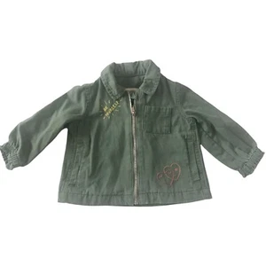 Gymboree Baby Girls 6 12 months green Embroidered zip jacket Rainbow Sun #2243 - Picture 1 of 8