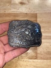 Free Domestic Shipping Bull Rider National Finals Rodeo Vintage Hesston 1991 Rodeo Belt Buckle Hesston Belt Buckle