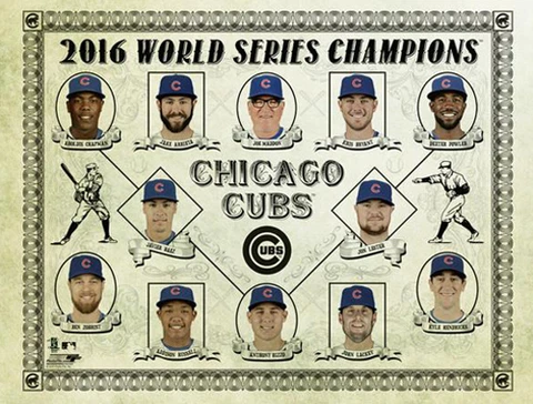 Chicago Cubs 2016 World Series Champs RETRO-STYLE Premium XL 20x24 POSTER Print Cover