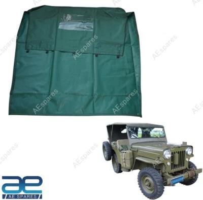 Denim Green Color Soft Top For Willys Jeeps CJ2A CJ3A @UK - Image 1 of 4