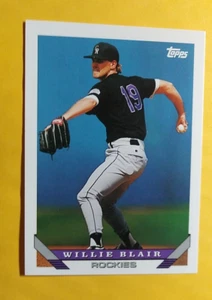 1993 Topps Baseball Card Willie Blair Colorado Rockies #96T - Picture 1 of 2