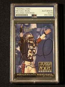 1993 93 Ultra Performance Highlights #9 Michael Irvin Auto Fleer Stamp PSA Auth - Picture 1 of 2