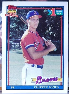 1991 Topps #333 CHIPPER JONES Atlanta Braves Rookie Card RC - Picture 1 of 2