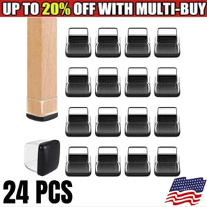 24PCS Chair Leg Sliders for Carpet, Square Chair Glides, Furniture Leg Protecto - Picture 1 of 9