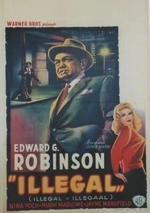 "TÉMOIN A ABATTRE (ILLEGAL)" Affiche entoilée Edward G. ROBINSON,Jayne MANSFIELD - Imagen 1 de 1