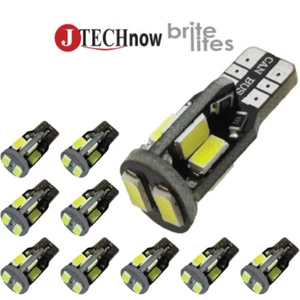 Jtech 10x T10 194 168 2825 10 SMD 5730 LED CANBUS Super Bright White Light Bulb - Picture 1 of 4