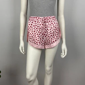 Bras n Things Size 14 Sleep Shorts Pink Red Heart Lover Shorts Drawstring Women - Imagen 1 de 10