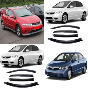 Wind Window Deflectors for Honda Civic 2006 2007 2008 2009 2010 2011 Rain Guards - Picture 1 of 10