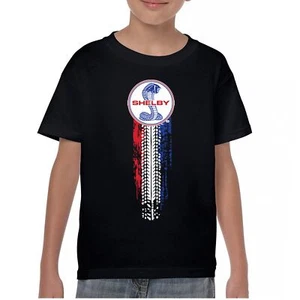 Shelby Logo Tire Mark Youth T-shirt Mustang Racing GT500 Powered by Ford Kids - Picture 1 of 43