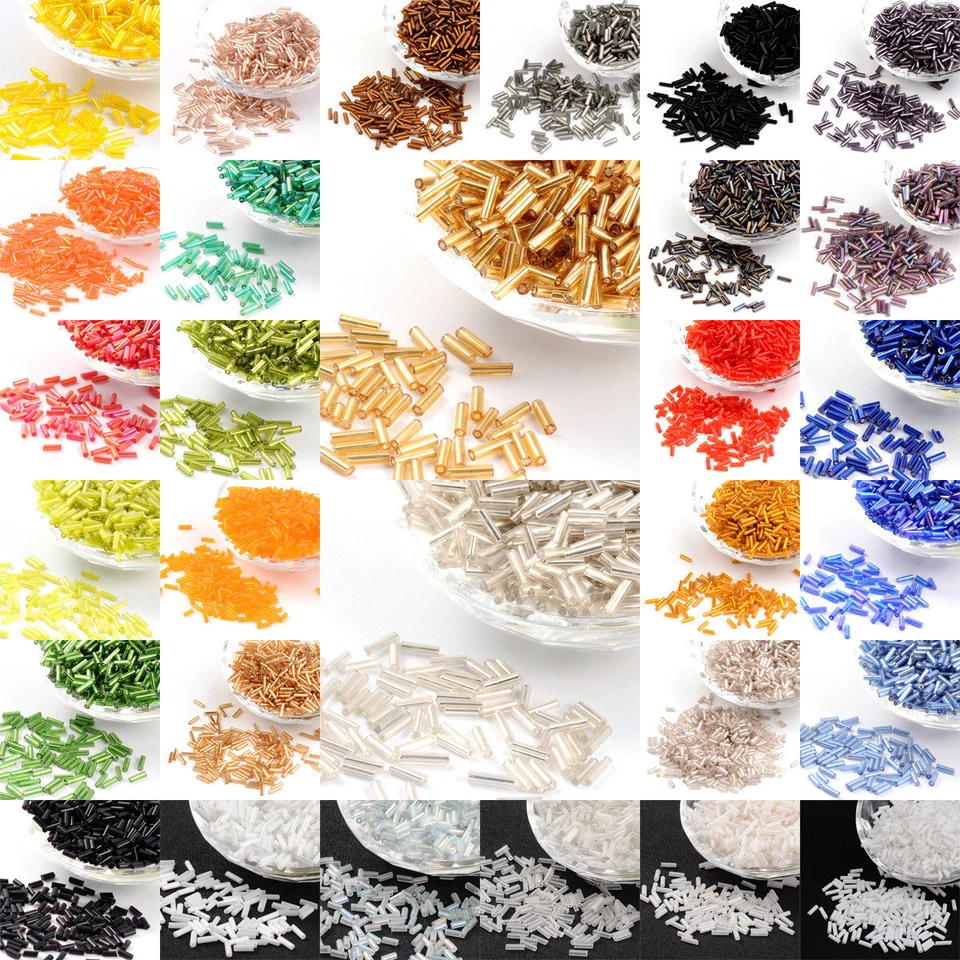 1100pcs/50g Glass Bugle Beads Loose Tube Tiny Beads DIY Craft 6x1.8mm Pick Color - Image 1 of 1