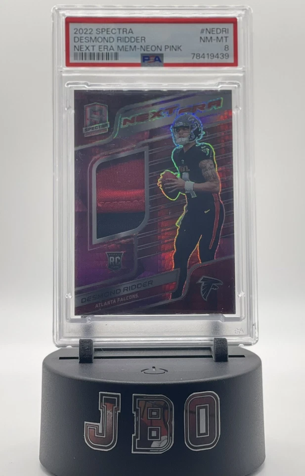 2022 Spectra Desmond Ridder Rookie Next Era Mem Neon Pink /15 RC (PSA 8) *POP 1* - Image 1 of 3
