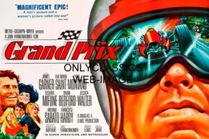 1966 GRAND PRIX AUTO RACING MOVIE POSTER FORMULA ONE JAMES GARNER INDY 500 CAR - Picture 1 of 1