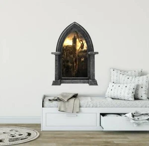 CastleScape Dragon Kingdom #1 Wall Decal Castle Window Vinyl Wall Sticker Decor - Picture 1 of 7