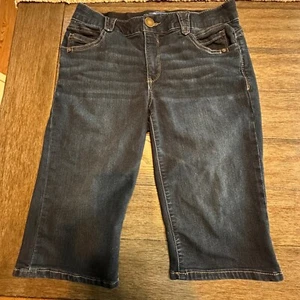 Pantalones de mezclilla Democracy Capri Bermuda Ab Solution lavado oscuro elásticos talla 8 - Imagen 1 de 11