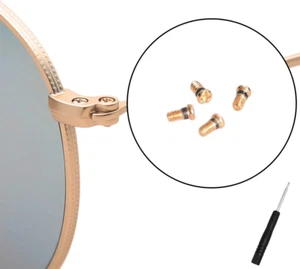 Kit de reparación de tornillos dorados de repuesto para gafas de sol Aviator RB3025 3025 (juego de 4) - Imagen 1 de 12