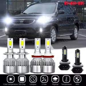 Kit de 6 bombillas combo de faros LED COB blancos para Kia Sportage 2011-2016 - Imagen 1 de 12