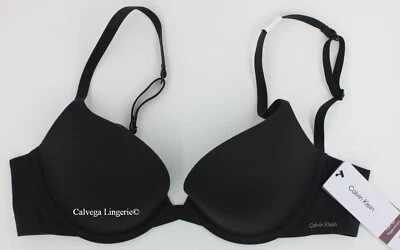 NWT Calvin Klein QF1120 "Perfectly Fit" T-Shirt Microfiber Push-Up Bra, Black - Image 1 of 4