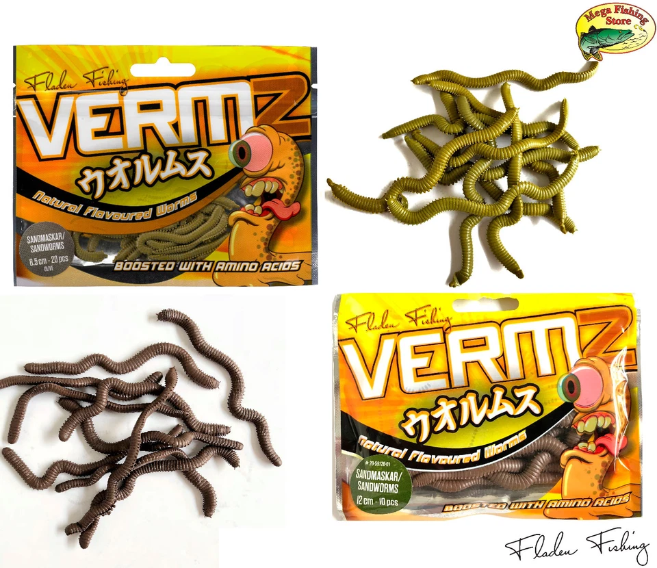 FLADEN VERMZ Künstliche Sandwürmer mit Aroma / Flavour Plattfisch Scholle Köder - Bild 1 von 1