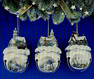 Thomas Kinkade Sleigh Bells Portrait Christmas Ornaments Ashton Drake #14 D3 - Picture 1 of 8