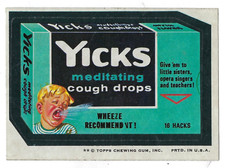 1974 Topps Wacky Packages 8th Series 8 YICKS COUGH DROPS nm o/c