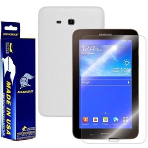 ArmorSuit Samsung Galaxy Tab 3 Lite 7" Screen Protector + White Carbon Skin USA - Picture 1 of 6