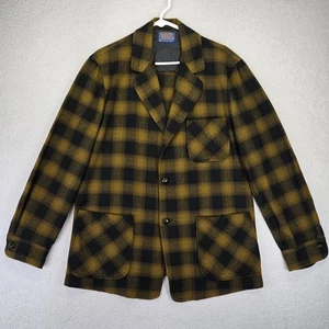 Chaqueta Pendleton De Colección Para Hombres M Amarilla A Cuadros Lana Virgen Negra Chaqueta para Tareas - Imagen 1 de 13