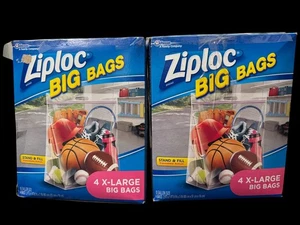 Open BOX Ziploc Big Bags 8 Count XL Stand & Fill Bags Expandable Bottom 2 'X 20” - Picture 1 of 1