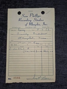 Elvis/Scotty Moore Signed Sam Phillips Receipt - Picture 1 of 5