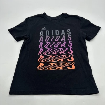 Camiseta Adidas Jóvenes Niños Talla 5 Negra Estampado Gráfico Logo .#37002 Foto 1 de 4