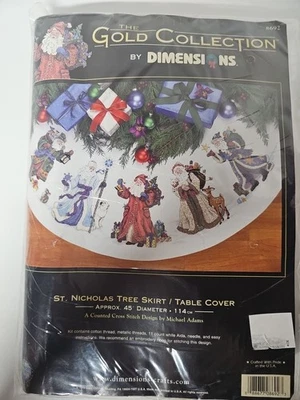 Dimensions Gold Collection St. Nicholas Tree Skirt / Table Cover 8692  - Image 1 of 4