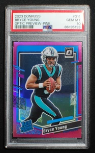 🌟 BRYCE YOUNG - 2023 Donruss Optic PINK PREVIEW PRIZM Rated RC #311 - PSA 10 - Picture 1 of 2
