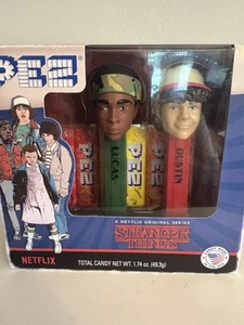 2018 Netflix's Stranger Things Lucas and Dustin PEZ Dispensers NIP MIB - Picture 1 of 4