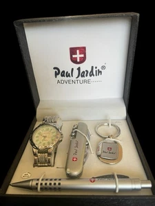 Juego de relojes Paul Jardín Adventure para hombre nuevo en caja reloj pluma cuchillo llavero - Imagen 1 de 5