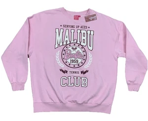 NWT Barbie Malibu Tennis Club 1959 Pink Sweatshirt Size M RARE Christmas Gift 🎁 - Picture 1 of 9