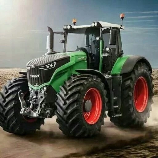 NORIMPEX Landwirtschaftlicher Traktor mit Diamantmosaik-Grün auf der Straße, 30 x 40 cm