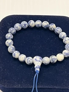 Beautiful Blue Sodalite Beaded Stretchy Bracelet - Picture 1 of 10